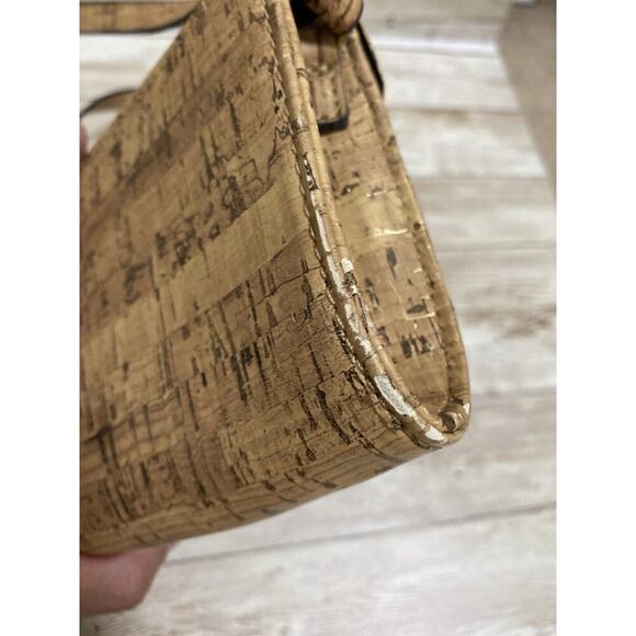 Anne Klein Purse Womens Tan Small Crossbody Cork Design Faux Leather - Picture 11 of 16